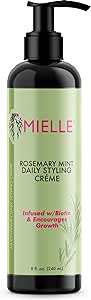 Mielle Organics Rosemary Mint Multi-Vitamin Daily Styling Creme For Curly Hair Definition, Paraben And Silicone Free, 240 ml