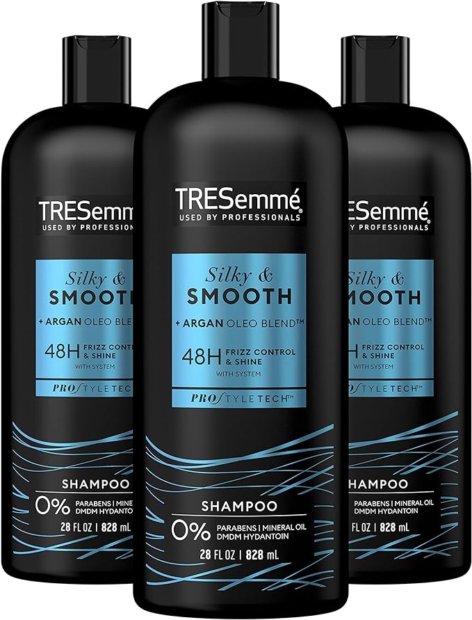 TRESemmé Shampoo Tames and Moisturizes Dry Hair With Moroccan Argan Oil Smooth and Silky For Professional Quality Salon-Healthy Look And Shine, 28 Fl Oz (Pack of 3)