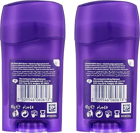 Lady Speed Stick Derma Sticks, Antiperspirant Deodorant, Natural Skin Restoration, Vitamin E, 45g x pack pack of 2