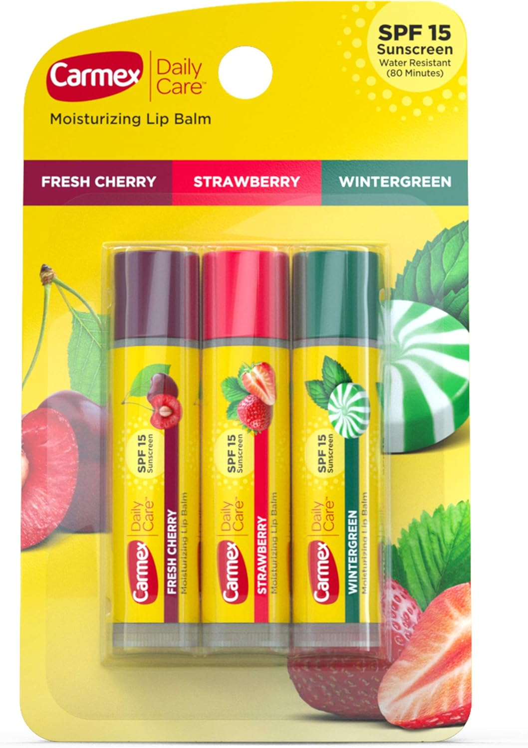 CARMEX Daily Care Lip Balm Stick in Blister - Pack of 3