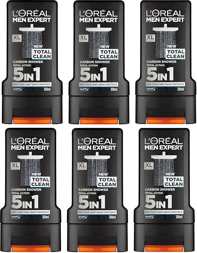 L'Oreal x6 Paris Men Expert 5 in 1 Total Clean Shower Gel 300ml