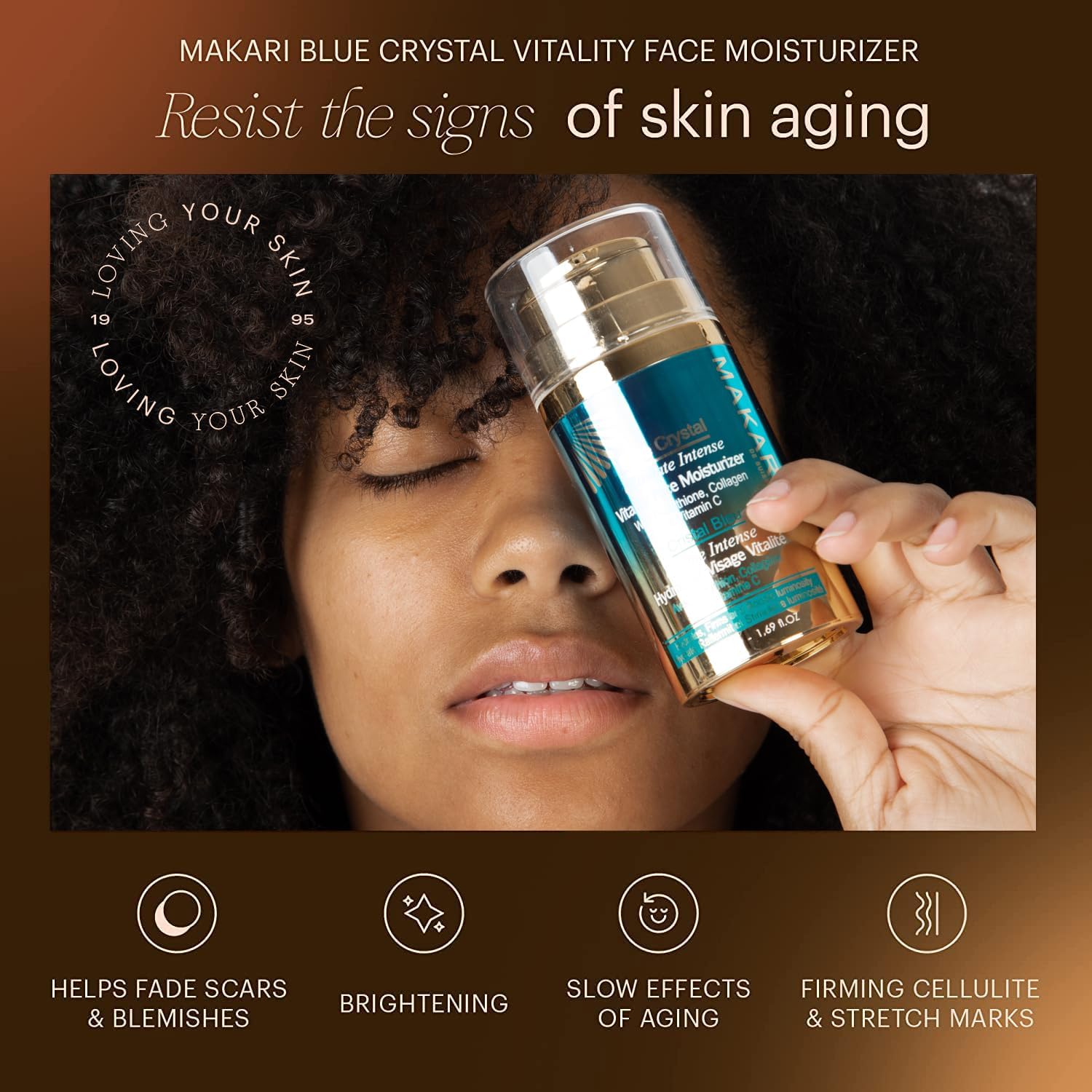 Makari Blue Crystal Vitality Face Moisturiser 50ml - Lightening, Brightening, Moisturising Cream With Natural Glutathione - Softens Dry Patches And Wrinkles - Blocks The Production Of Melanin