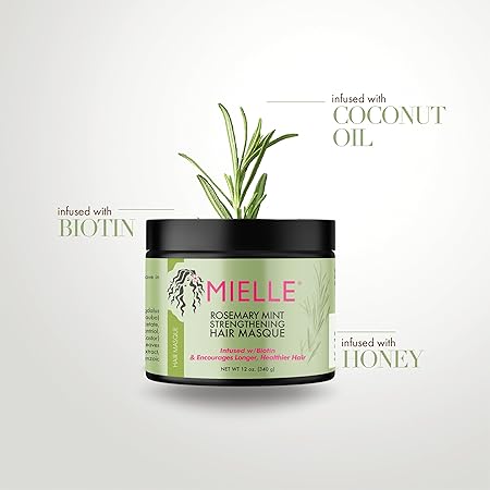 Mielle Organics Rosemary Mint Strengthening Hair Masque & Rosemary Mint Strengthening Shampoo