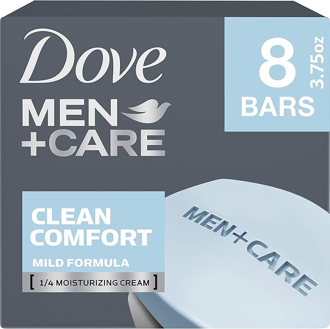 ove Men+Care Body and Face Bar To Clean and Hydrate Skin Body and Facial Cleanser More Moisturizing 8 pack