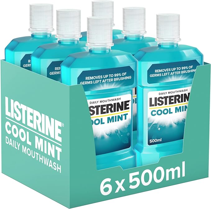 Listerine Cool Mint Mouthwash,500ML X Pack OF 6