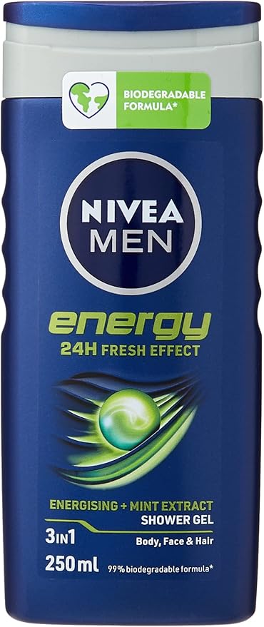 Nivea Men Energy 2-in-1 Shower Gel 250 ml - Pack of 6