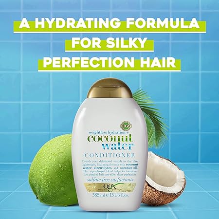 OGX Weightless Hydration Coconut Water Conditioner, 385 ml