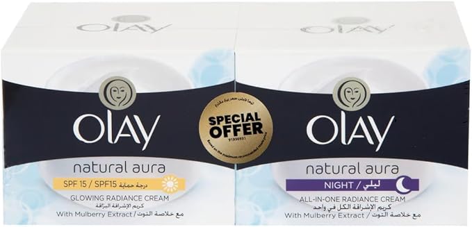 Olay Natural Aura Day Cream + Night Cream, 50 g