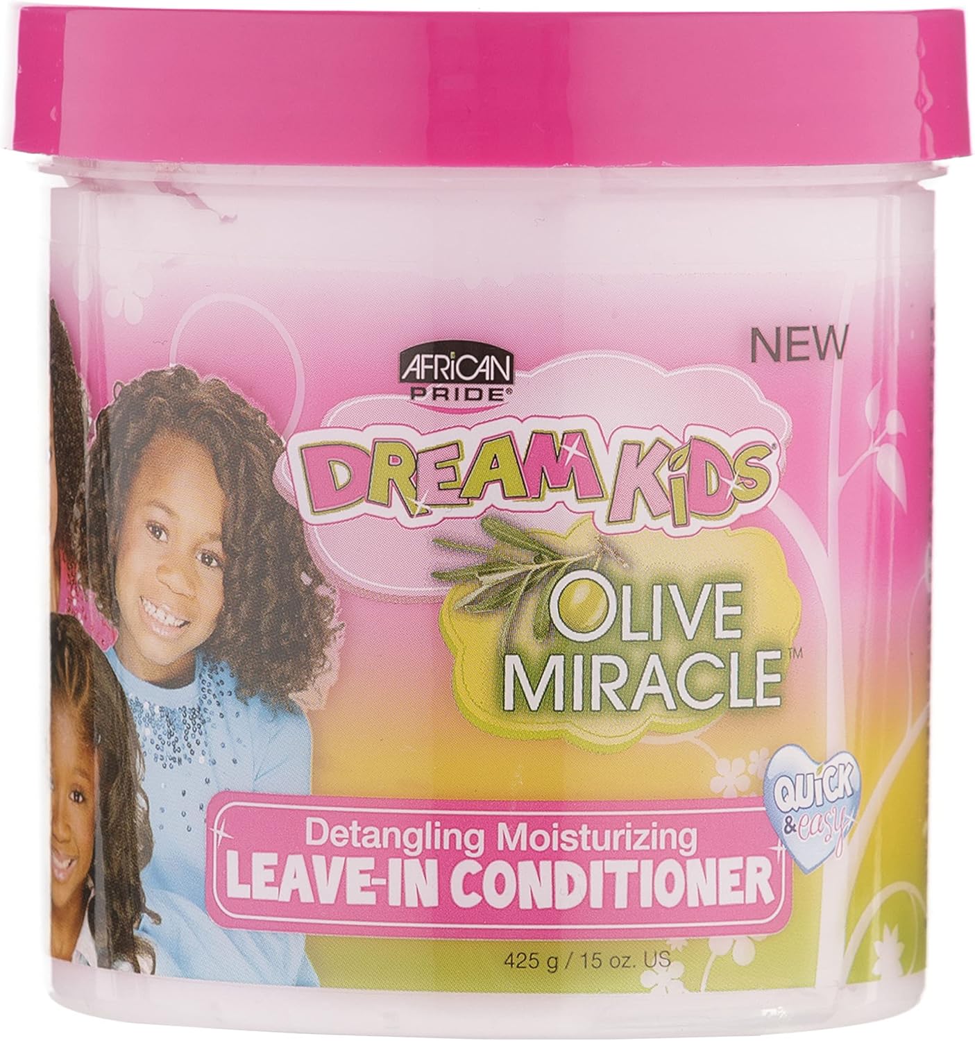 African Pride Dream Kids Leave-In Conditioner, Olive Miracle, 15 Oz