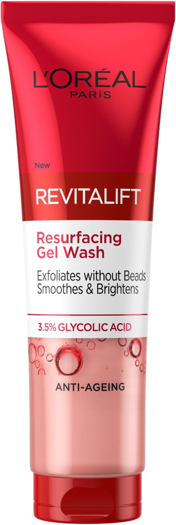 L’Oreal Paris 3.5% Glycolic Acid Cleanser, Revitalift Glycolic Resurfacing Gel Wash, Gently Exfoliates To Smooth & Brighten Skin – 150ml