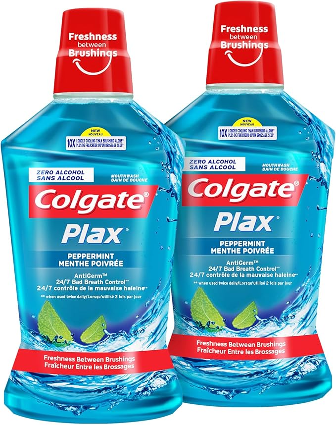 Colgate Plax Peppermint Mint Mouthwash, 500 ml (Pack of 2)