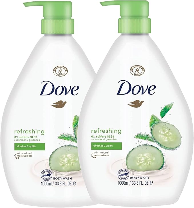 Dove Refreshing Cucumber & Green Tea Shower 1000ml | Refreshing Cucumber & Green Tea PACK OF 2