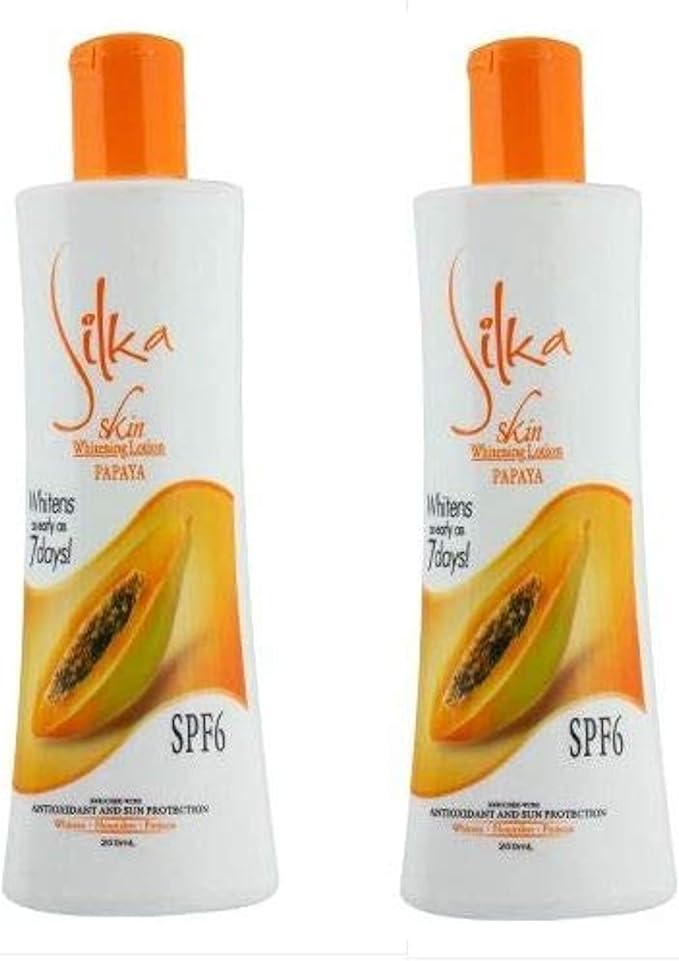 Silka Skin Whitening Lotion (Papaya), 200ml x pack of 2