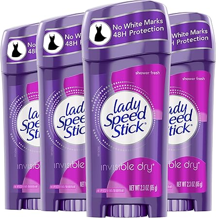 Lady Speed Stick Invisible Dry Antiperspirant Deodorant, Shower Fresh, 65g x Pack of 4