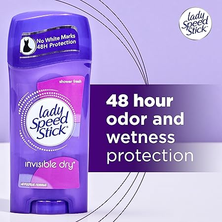 Lady Speed Stick Invisible Dry Antiperspirant Deodorant, Shower Fresh, 65g x Pack of 4