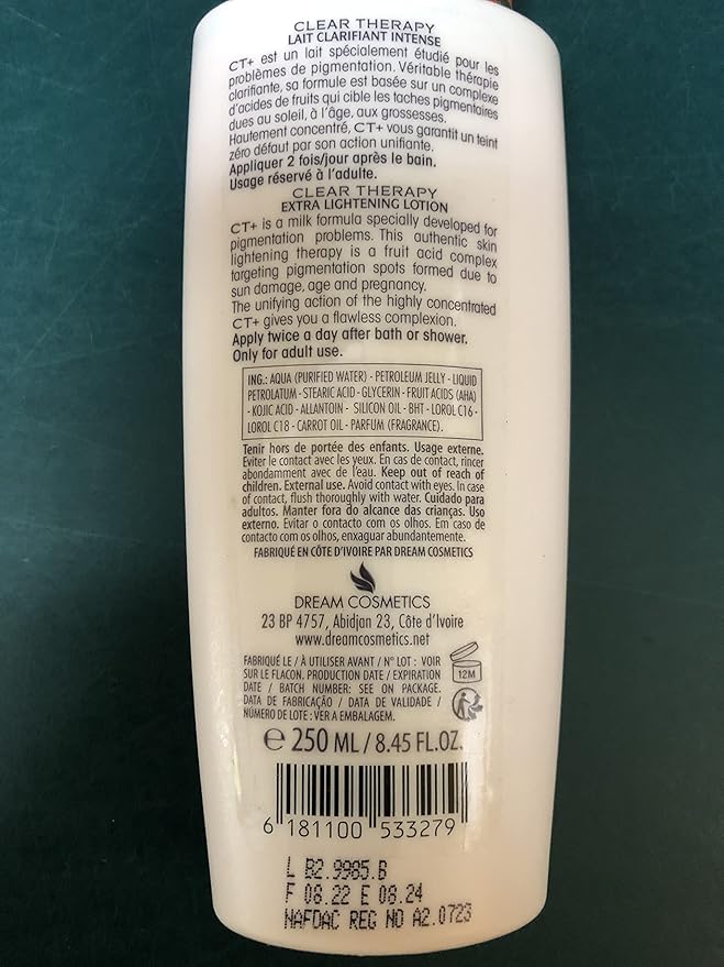 CT+ CLEAR LIGHTENING BODY LOTION CARROT 500ml