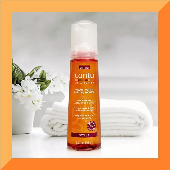 Cantu Shea Butter For Natural Hair Wave Whip Curling MoUSse,(248Ml)