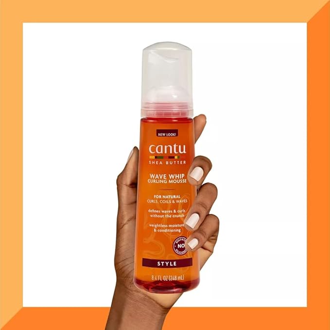Cantu Shea Butter For Natural Hair Wave Whip Curling MoUSse,(248Ml)