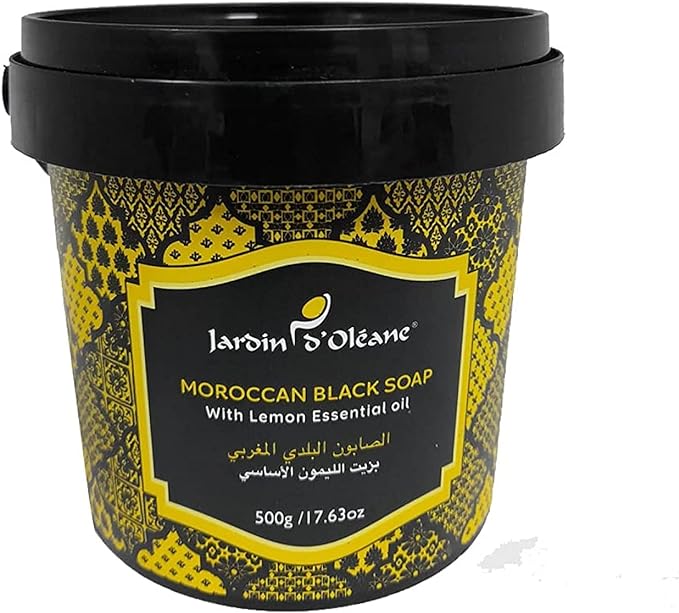 Jardin D Oleane Moroccan Black Soap with Lemon Essential Oil - 500g